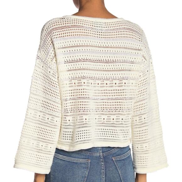 Cotton Emporium Large Boat Neck Pointelle Sweater $58 - Picture 2 of 7